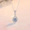 Moissanite necklace drop pendant to give girlfriend Valentine’s Day gift