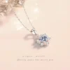 Moissanite Necklace and Snowflake Diamond Pendant as Wedding Gift for Your Girlfriend