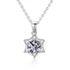 Moissanite Necklace and Snowflake Diamond Pendant as Wedding Gift for Your Girlfriend