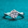 1-carat moissanite ring with six-point star split